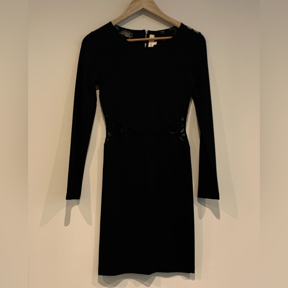 Like New Eight Sixty Black Bodycon Cocktail Dress with Lace Cutouts in Size S - Picture 3 of 7
